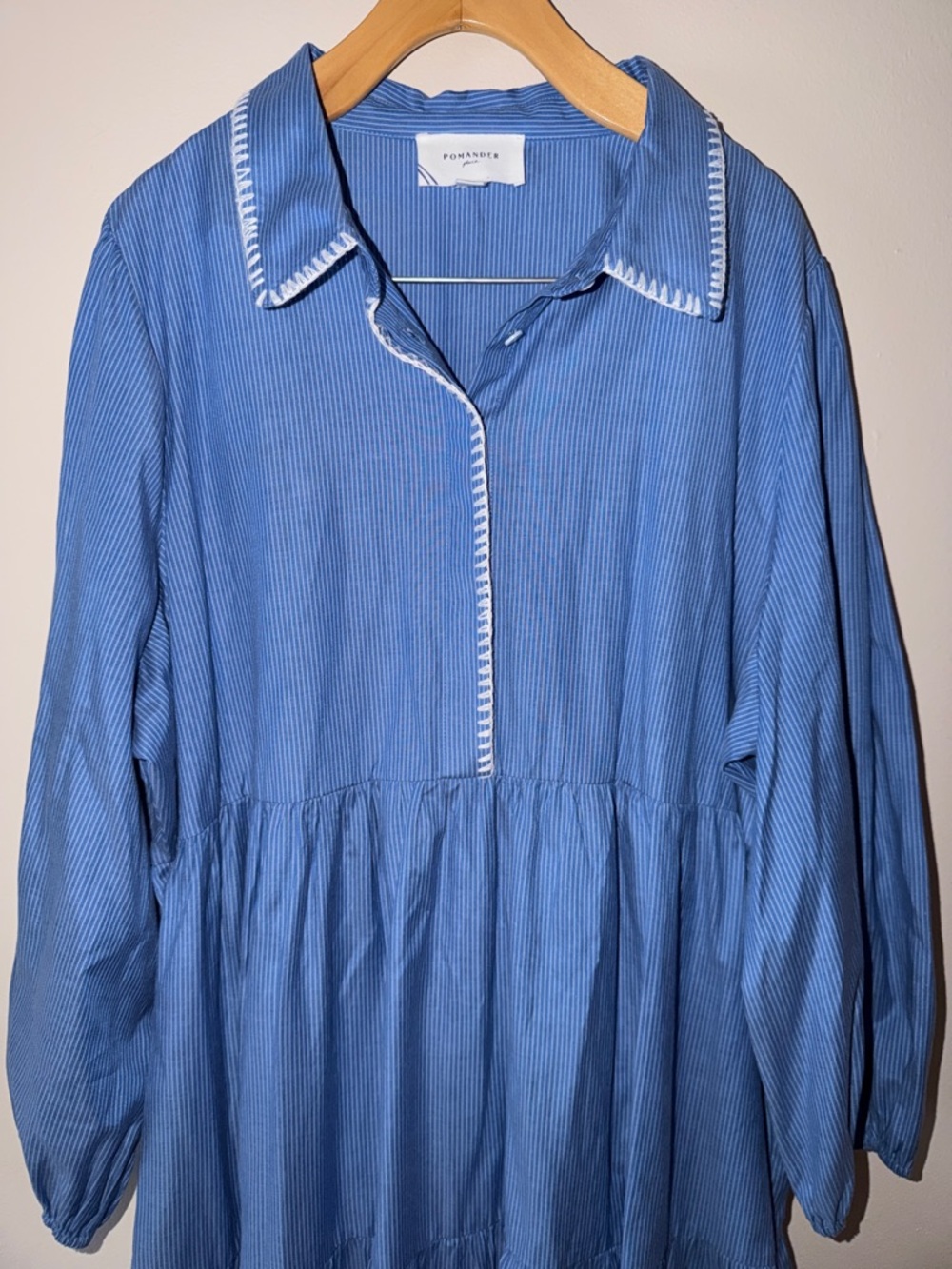 POMANDER PLACE Whipstitch Blue Stripe Mabel Maxi Dress Size XXXL - Picture 5 of 9